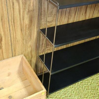 F90: Mid Century Modern Black and Gold Shelf
