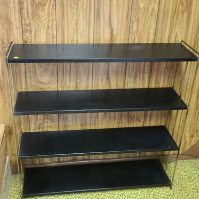 F90: Mid Century Modern Black and Gold Shelf