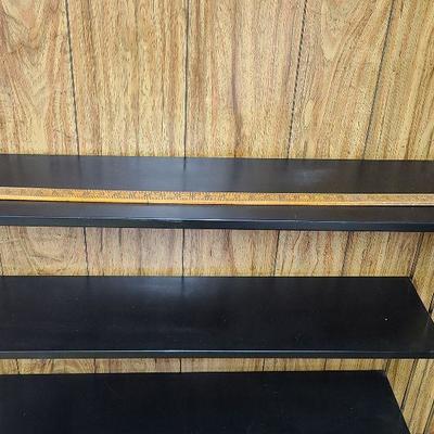 F90: Mid Century Modern Black and Gold Shelf
