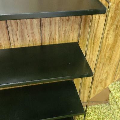 F90: Mid Century Modern Black and Gold Shelf