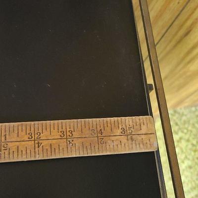 F90: Mid Century Modern Black and Gold Shelf