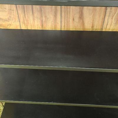 F90: Mid Century Modern Black and Gold Shelf