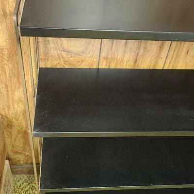 F90: Mid Century Modern Black and Gold Shelf