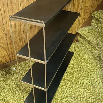 F90: Mid Century Modern Black and Gold Shelf