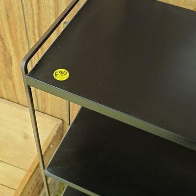 F90: Mid Century Modern Black and Gold Shelf