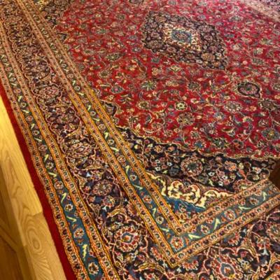 411: Large Hand Knotted 9â€™9â€ x 12â€™9â€ Oriental Rug 