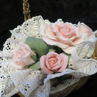 IL6  LLADRO 1544 CESTA CON ROSES W/BOX