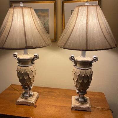415: Pair of Silver and Gold Decorative Lamps 