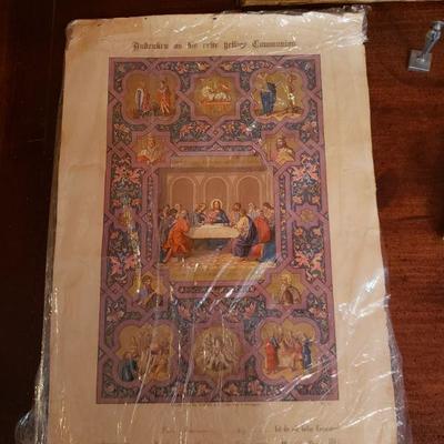 2-222: Antique Religious (Catholic) Items (Lord's Supper Lot)