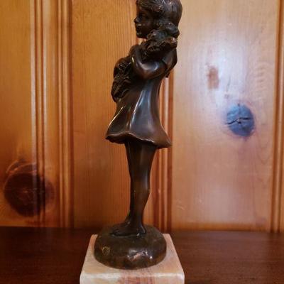2-233: 19th c. Bronze " Study of Young Girl"  by S. Begard 