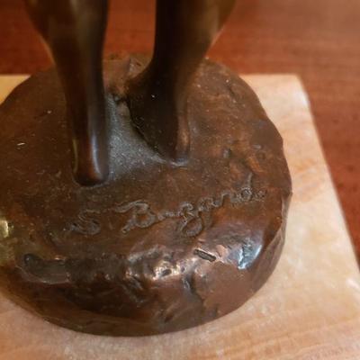 2-233: 19th c. Bronze " Study of Young Girl"  by S. Begard 