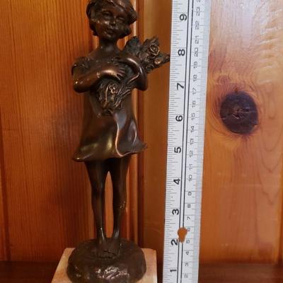 2-233: 19th c. Bronze " Study of Young Girl"  by S. Begard 
