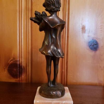 2-233: 19th c. Bronze " Study of Young Girl"  by S. Begard 