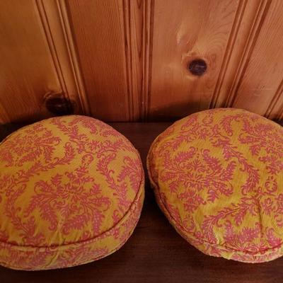 2-234: (2) Round Mid Century Corduroy Pillows