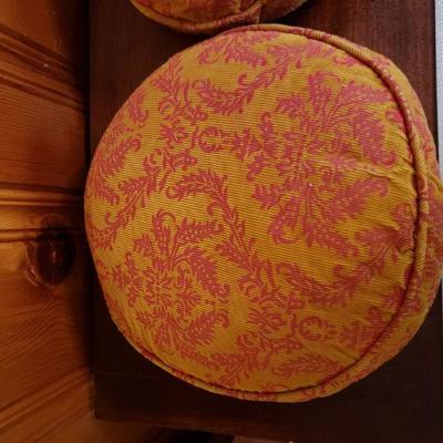 2-234: (2) Round Mid Century Corduroy Pillows
