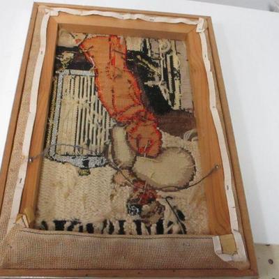 Lot 189 - Motoring Needlepoint Wall Hanging 19" x 13"