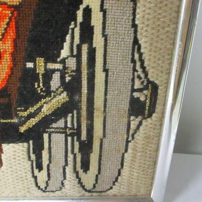 Lot 189 - Motoring Needlepoint Wall Hanging 19" x 13"