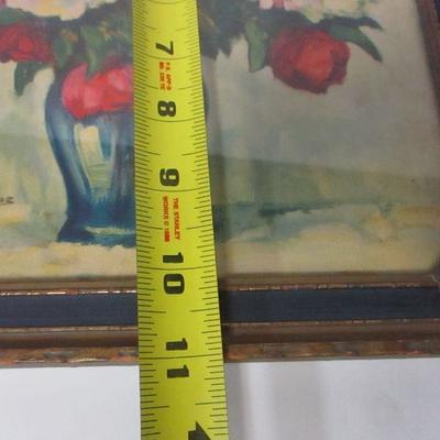 Lot 192 - Artist H Franz Framed Floral Watercolor Picture 11" x 11"