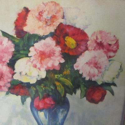 Lot 192 - Artist H Franz Framed Floral Watercolor Picture 11" x 11"