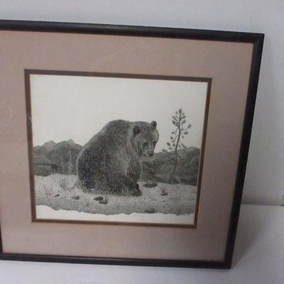 Lot 194 - Framed Artist Signed Frances Welles Pen & Ink Print 16" x 15"
