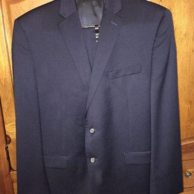 M 45: Ralph Lauren Navy blue wool suit, 44Reg, 40wx34l