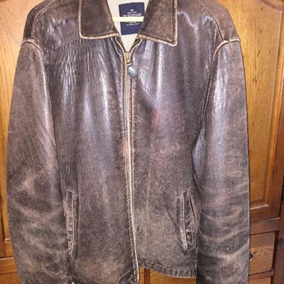 M 53: Nautica Brown leather jacket, 44
