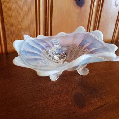 2-249: Vintage Vaseline Glass Dish