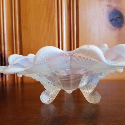 2-249: Vintage Vaseline Glass Dish