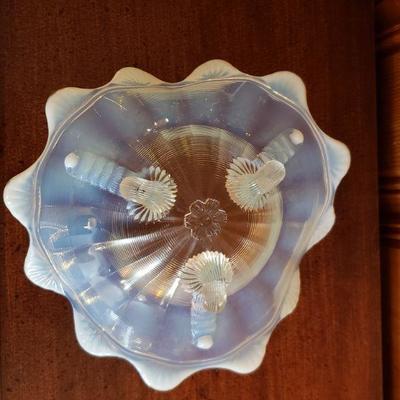 2-249: Vintage Vaseline Glass Dish