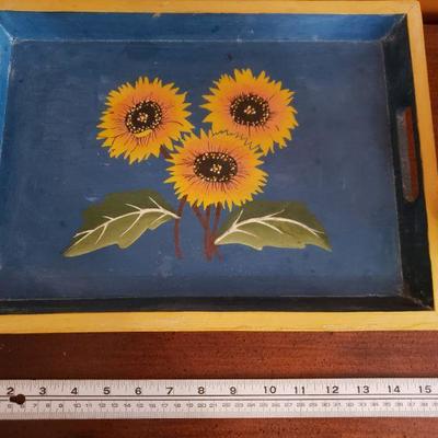 2-254: Wood Sunflower Tray & Nature Sounds Frame