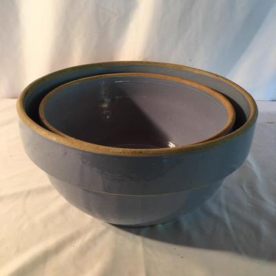 Lot 43 -Pair of Large Clay Mixing Bowls