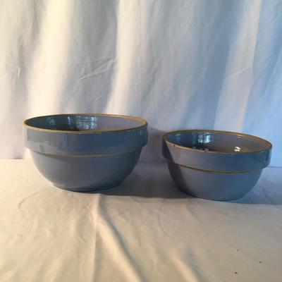 Lot 43 -Pair of Large Clay Mixing Bowls