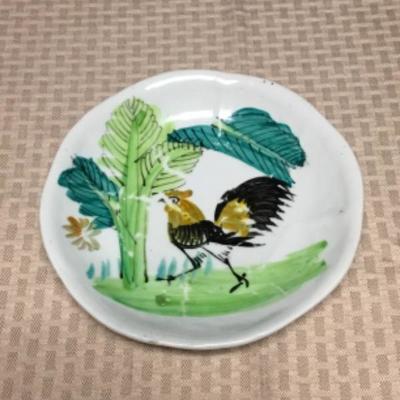 Vintage hand-painted Rooster plate