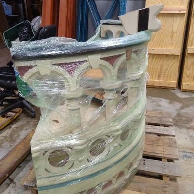 Lot 196- Architectural Platform:  Colorful, Handcrafted from Wood- French Creole Style
