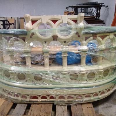 Lot 196- Architectural Platform:  Colorful, Handcrafted from Wood- French Creole Style