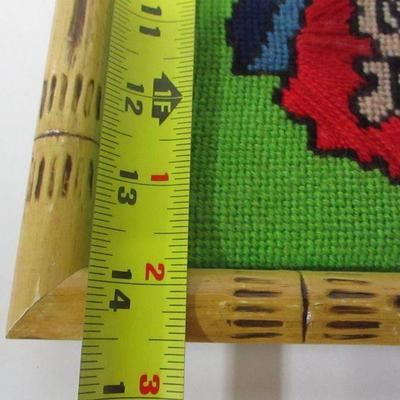 Lot 197 - Framed Clown Needlepoint 15" x 14 1/2"