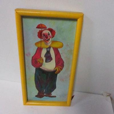 Lot 199 - Framed Clown Picture 17" x 9"
