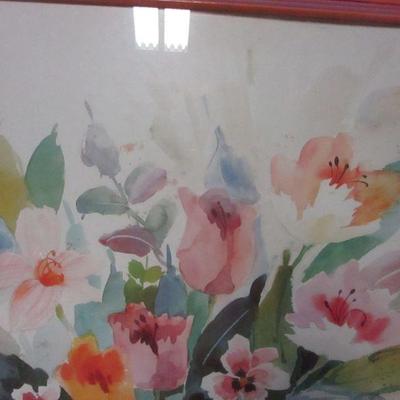 Lot 204 - Framed Signed, Robert A. Fleming, Flower Watercolor 30 1/2 x 24 1/2