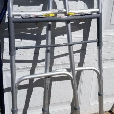 Lot 2-295: Bundle of Walkers, Canes and Shower Seat