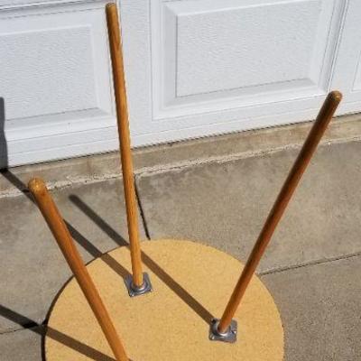 Lot 2-298: Vintage Pin Leg Round Top Mid Century Modern Table 25.5" Tall x 19" Diameter