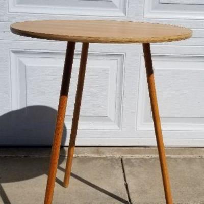 Lot 2-298: Vintage Pin Leg Round Top Mid Century Modern Table 25.5" Tall x 19" Diameter