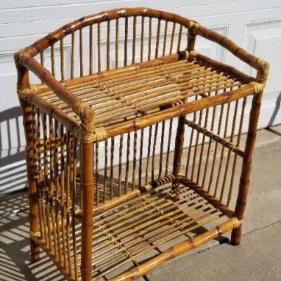 Lot 2-299: Vintage Matching Wicker Display Shelf Pair