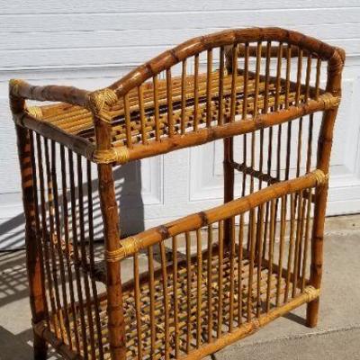 Lot 2-299: Vintage Matching Wicker Display Shelf Pair
