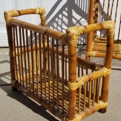 Lot 2-299: Vintage Matching Wicker Display Shelf Pair