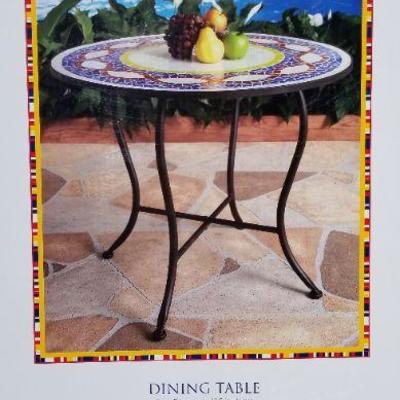 Lot 2-315: BRAND NEW Never Opened MOSAIC Dining Table 36" Diameter
