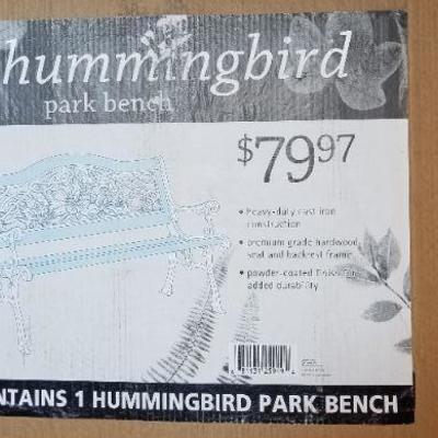 Lot 2-316: Vintage Brand New Never Opened Hummingbird Park Iron Bench