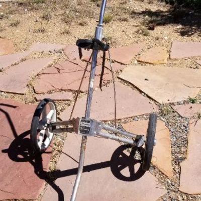 Lot 2-318: Vintage Golf Bag 3-Wheel Cart