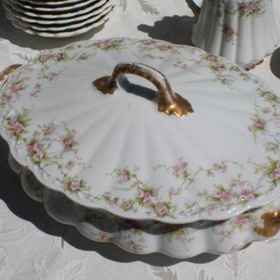 Lot 2-320: HUGE Antique/Vintage LIMOGESâ„¢ France China Set w/ Covered Dishes. 