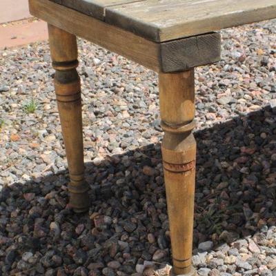 Lot 2-321: Vintage Weathered Wood Coffee Table or Bench {48" x 16.5" x 16"}