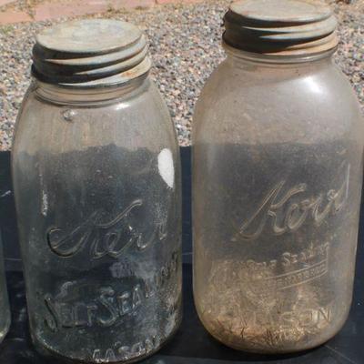 Lot 2-322: Group of (7) Antique/Vintage BALL and KERR Mason Jars